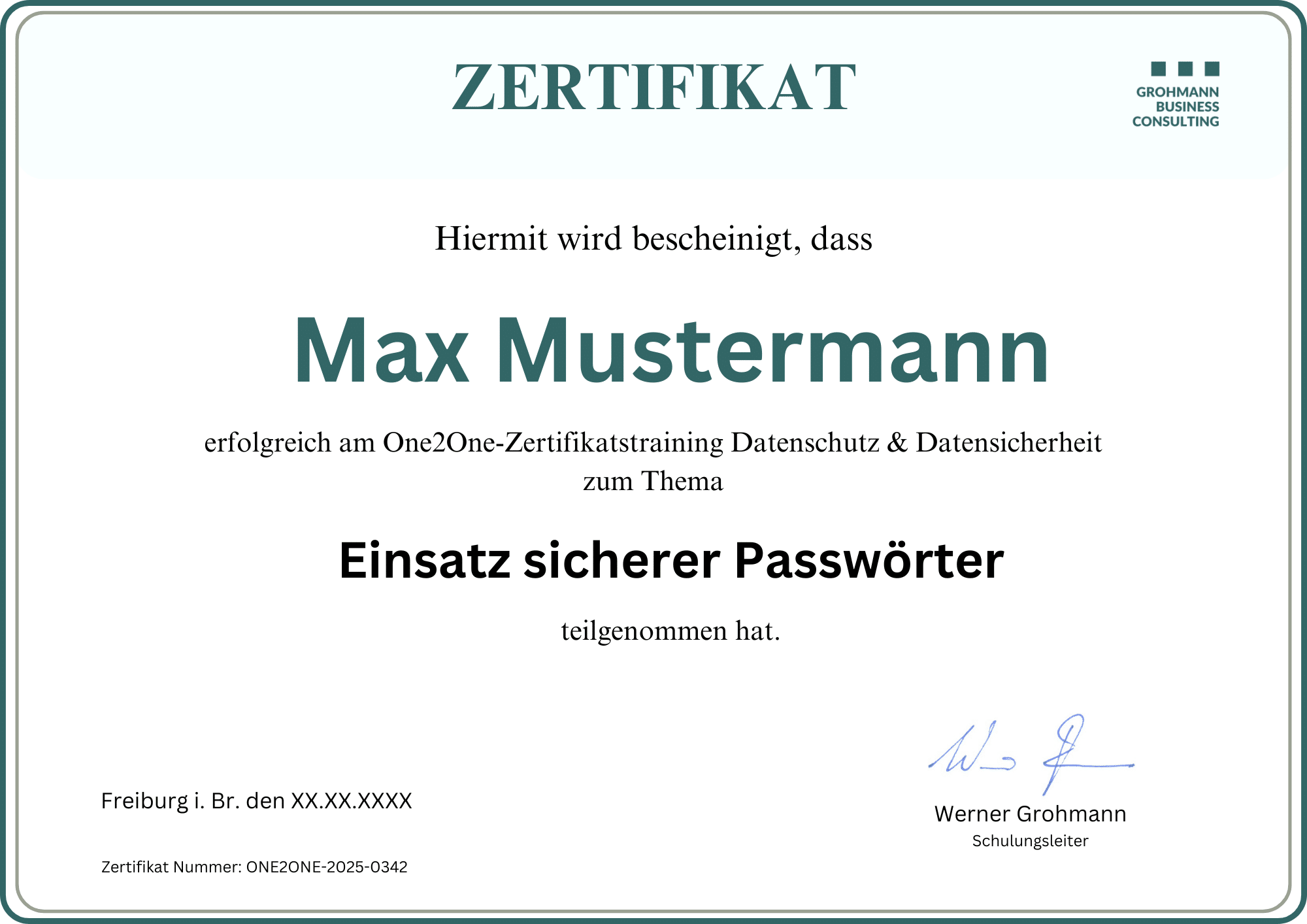 Teilnahmezertifikat